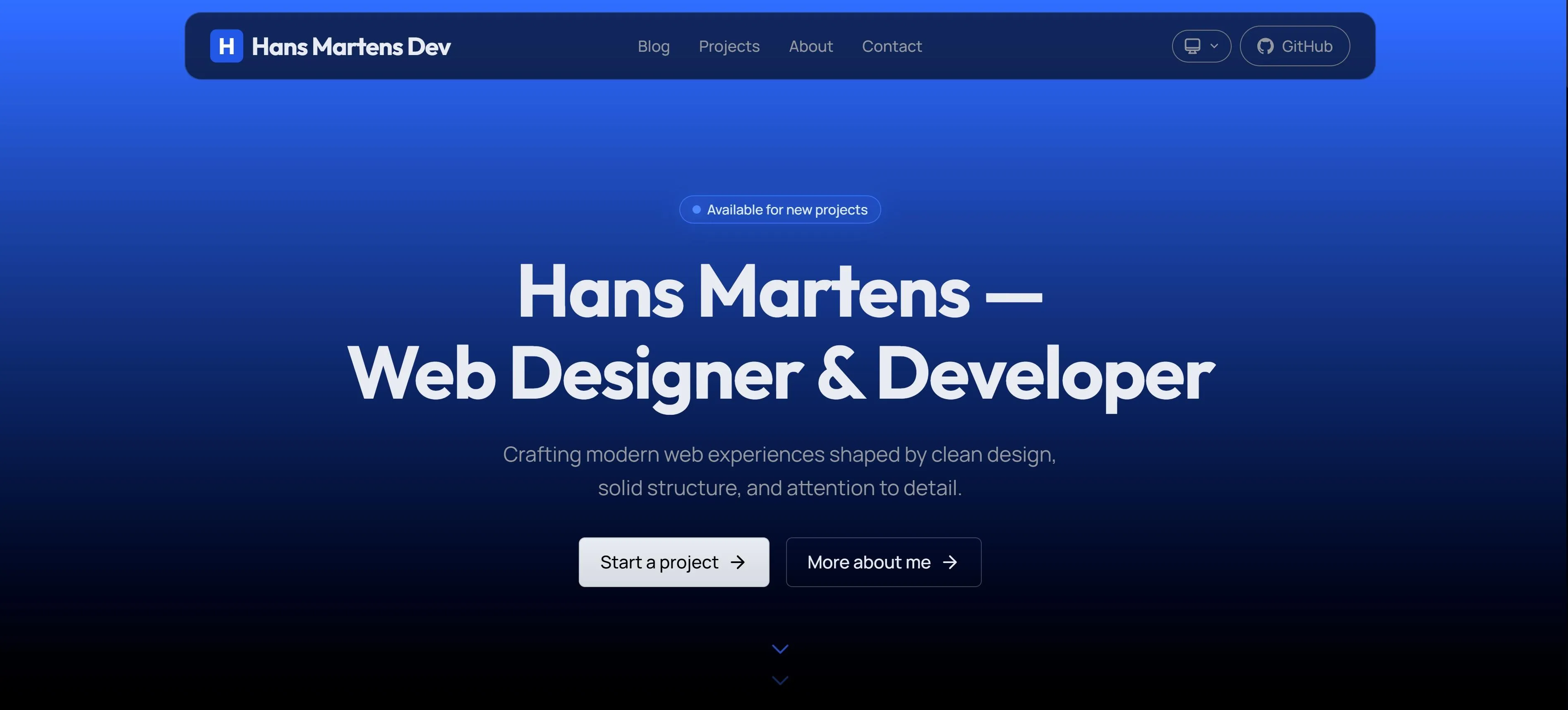 Hans Martens Dev — website.